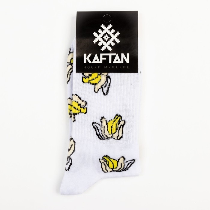 Носки мужские Носки мужские "Бананы" размер 41-44 (27-29 см), цвет белый