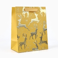 Пакет подарочный новогодний ламинированный &laquo;Олени&raquo;, MS 23 x 18 х 10 см