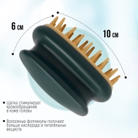 Щётка - массажёр для мытья головы, 10 &times; 6 &times; 6,2 см, в блистере, цвет МИКС