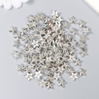 Декор для творчества пластик "Звёзды" серебро набор 100 шт 1х1 см