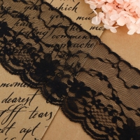 Кружево капроновое, 90 мм &times; 3 &plusmn; 0,5 м, цвет чёрный