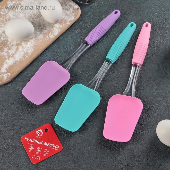 Лопатка Доляна &laquo;Про&raquo;, силикон, 25,5 см, цвет МИКС