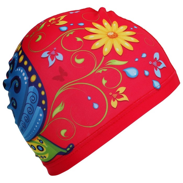 Шапочка для плавания детская ONLYTOP &laquo;Бабочка&raquo;, тканевая, обхват 46-52 см