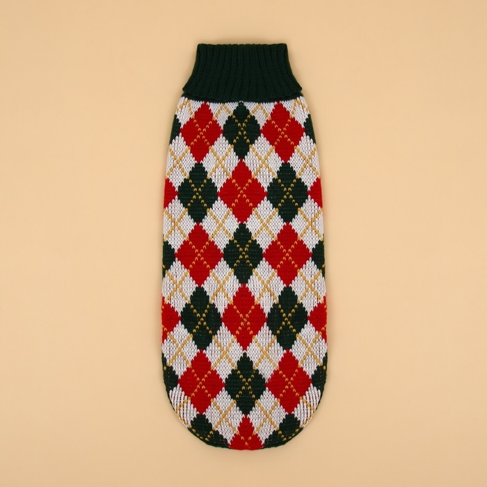 Свитер "Шахматы",  2XL (ДС 34, ОШ 34, ОГ 32-51 см)