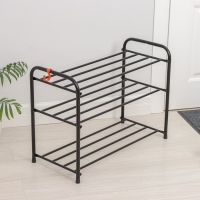 Подставка для обуви, 3 яруса, 65&times;30&times;48 см, цвет чёрный