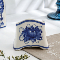 Подставка для губки, 6х9 см, гжель, фарфор Подставка для губки, 6х9 см, гжель, фарфор