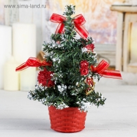 Ёлка декор "Снег" 20 см, красный Ёлка декор "Снег" 20 см, красный