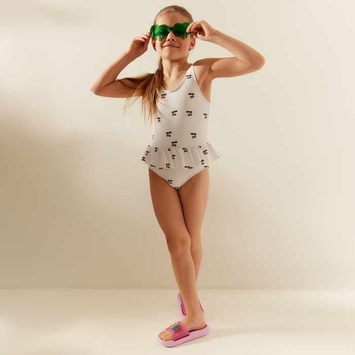 Купальный костюм слитный детский MINAKU цв.белый, рост 116-122 (2)