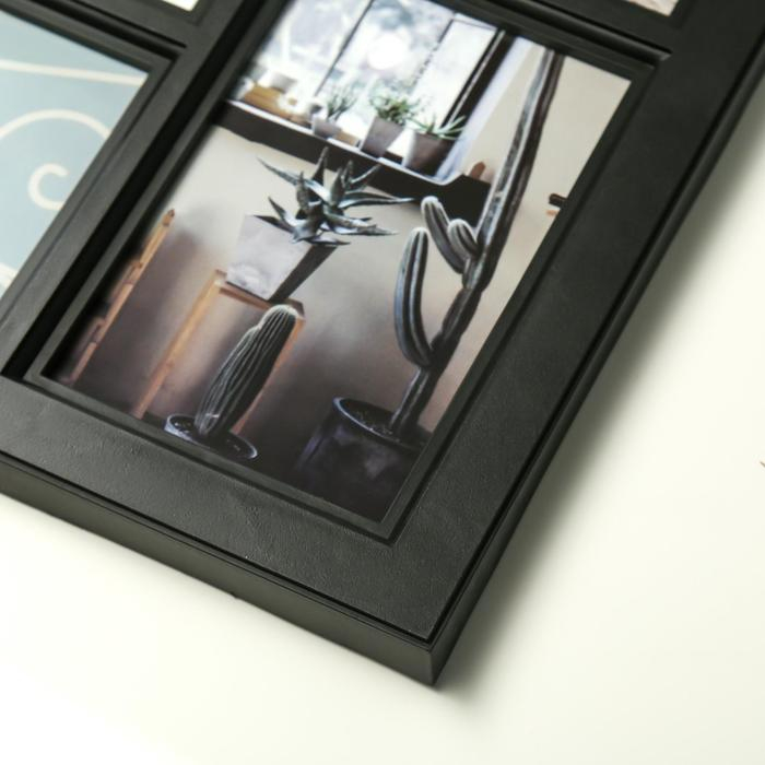 Фоторамка пластик на 15 фото 7х10, 10х15 см Фоторамка пластик на 15 фото 7х10, 10х15 см "Семейная история" чёрная 63х50,5х2,5 см