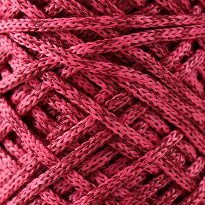 Шнур для вязания 35% хлопок,65% полипропилен 3 мм 85м/160&plusmn;10 гр (Вишня/ярко-розовый)