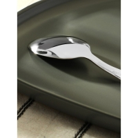 Ложка столовая из нержавеющей стали &laquo;Эко-стейк&raquo;, длина 19,5 см, толщина 1,5 мм, деревянная ручка, цвет ручки МИКС