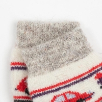 Носки детские шерстяные &laquo;Автомобильчик&raquo;, цвет белый, размер 10