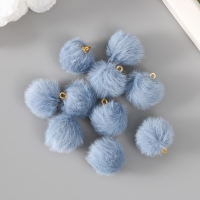 Декор для творчества искусственный мех "Шарик" сине-серый набор 10 шт d=2 см Декор для творчества искусственный мех "Шарик" сине-серый набор 10 шт d=2 см