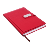 Ежедневник недатированный, А5, 140л, клетка, обл.кожзам, с хлястиком, Стайл, красный