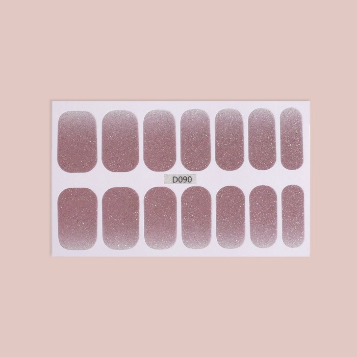 Плёнки для маникюра, 14 шт, с блёстками, цвет пепельно - розовый Плёнки для маникюра, 14 шт, с блёстками, цвет пепельно - розовый