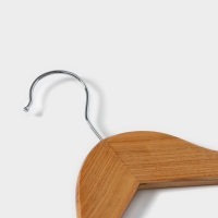 Плечики - вешалки для одежды Доляна, 44,5&times;23 см, 3 шт, с перекладиной, широкие плечики, деревянные сорт B