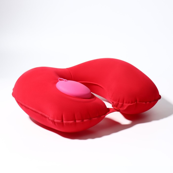 Подушка для шеи дорожная, надувная, с насосом, 47 &times; 27 см, цвет МИКСУдалила  картонная коробка,