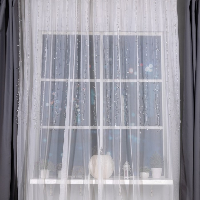 Гирлянда &laquo;Занавес&raquo; 2 &times; 1.5 м, IP20, прозрачная нить, 360 LED, свечение красное, 8 режимов, 220 В