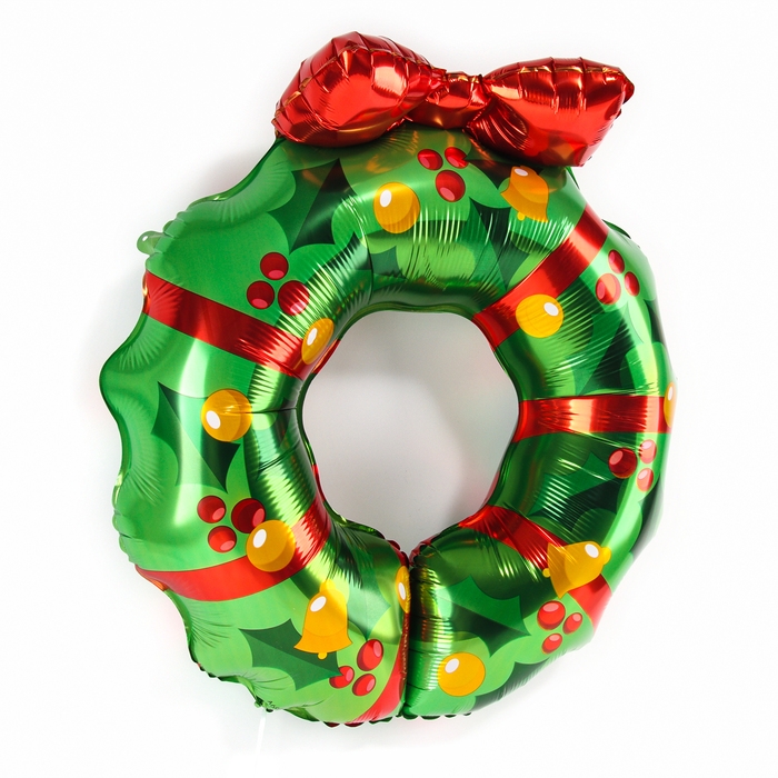 Новый год! Шар фольгированный 25" &laquo;Рождественский венок&raquo;