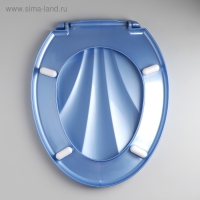 Сиденье для унитаза &laquo;Ракушка&raquo;, 44,5&times;37 см, с крышкой, голубой перламутр