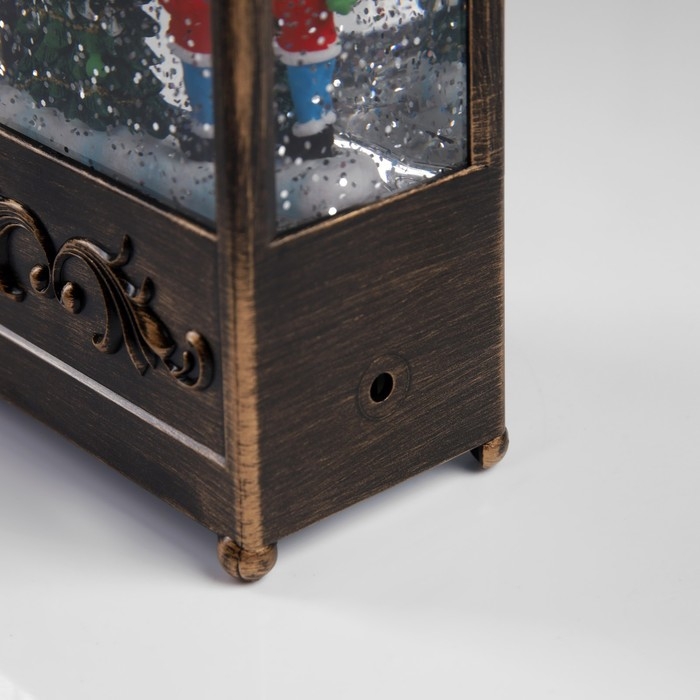 Светодиодная фигура &laquo;Фонарь с ёлкой&raquo; 10.2 &times; 23 &times; 5.8 см, пластик, батарейки ААх3 (не в комплекте), USB, свечение тёплое белое