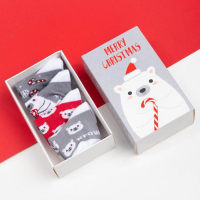 Набор новогодних детских носков Крошка Я &laquo;Мишка&raquo;, 4 пары, 12-14 см