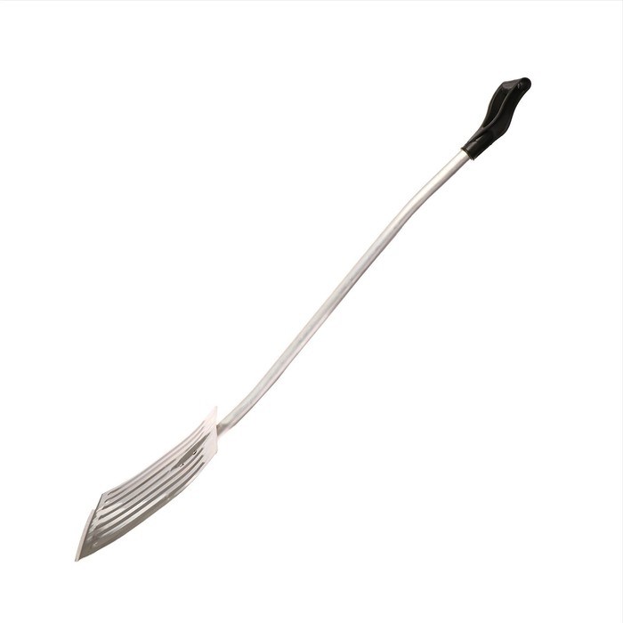 Лопата алюминиевая, 428 &times; 375 мм, с металлической планкой, алюминиевый черенок с V-ручкой