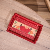 Поднос из дерева, батик 30х19х5 см