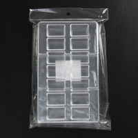 Форма для конфет и шоколада «Шоколатье», 20×12×2,5 см, 14 ячеек 3,3×2,1×1,5 см, цвет прозрачный Форма для конфет и шоколада «Шоколатье», 20×12×2,5 см, 14 ячеек 3,3×2,1×1,5 см, цвет прозрачный