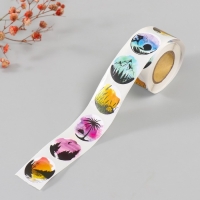 Наклейка бумага "Природа" d=2,5 см 252 шт в рулоне