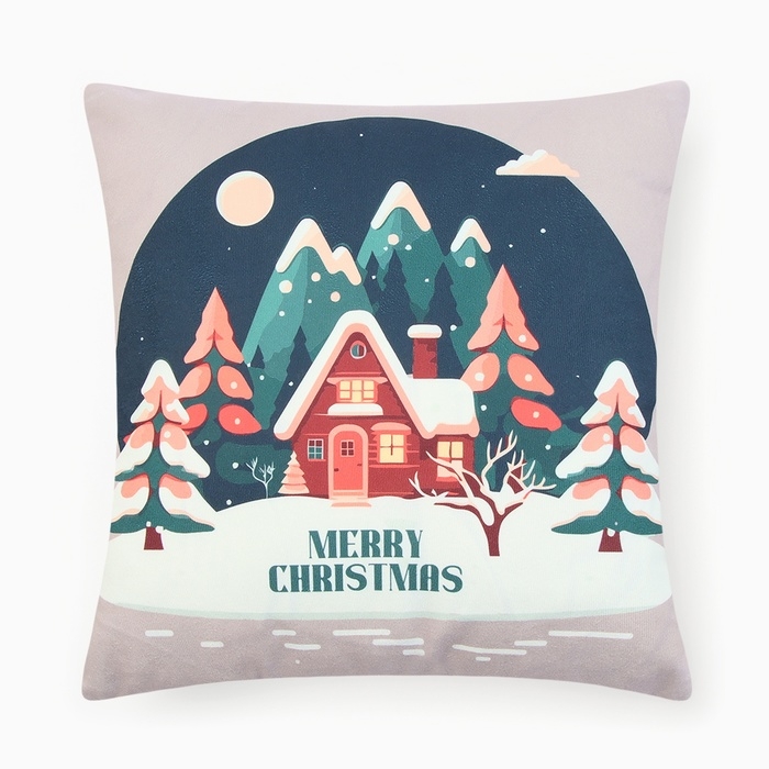 Новый год. Чехол на подушку Этель Новый год. Чехол на подушку Этель "Merry Christmas" 40х40см,100% п/э