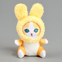 Мягкая игрушка &laquo;Котик&raquo;, в костюме зайки, на брелоке, 11 см, цвет МИКС