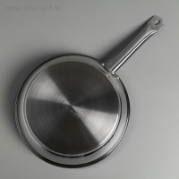 Сковорода &laquo;Общепит&raquo;, d=28 см, толщина корпуса 0,6 мм, дно 3,5 мм, с теплораспределительным слоем, антипригарное покрытие, индукция