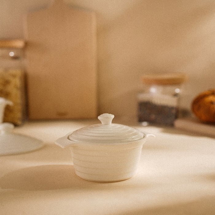 Кастрюля из жаропрочной керамики SL Home &laquo;Санторини&raquo;, 340 мл, 16&times;13,5&times;6 см, цвет белый