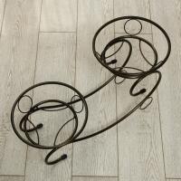 Подставка для цветов, напольная, на 2 горшка, d = 14 см, бронзовая, &laquo;Букет&raquo;