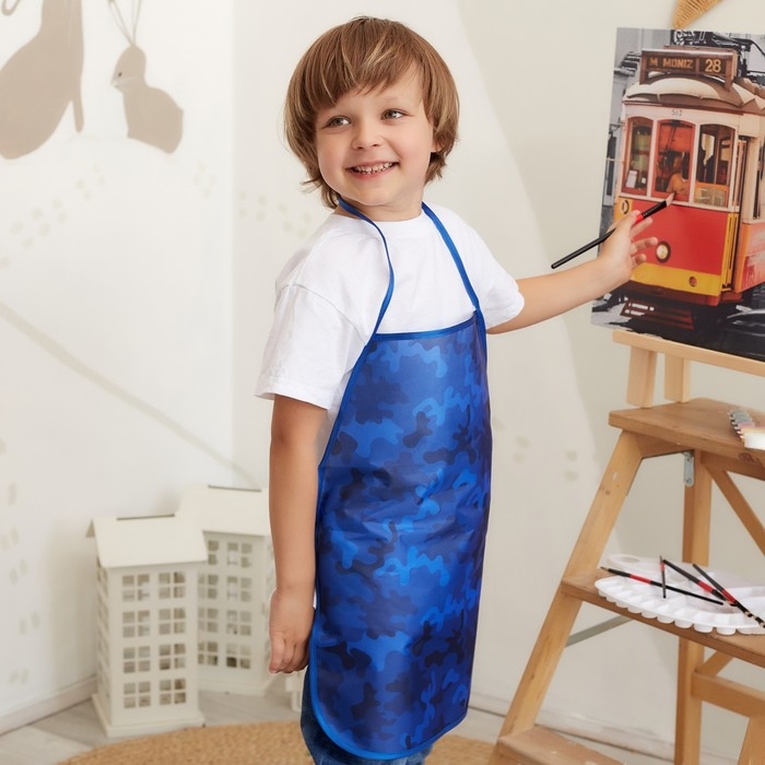 Фартук детский Этель &laquo;Синий милитари&raquo;, 49 х 39 см