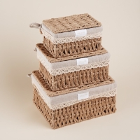 Набор плетеных корзин для хранения ручной работы SL Home, 3 шт