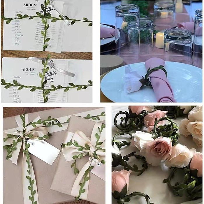 Лента фигурная &laquo;Листья&raquo;, 25 мм, 9 &plusmn; 0,5 м, цвет зелёный