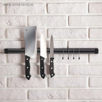 Держатель для ножей магнитный Доляна «Линия», с крючками, 51 см Держатель для ножей магнитный Доляна «Линия», с крючками, 51 см