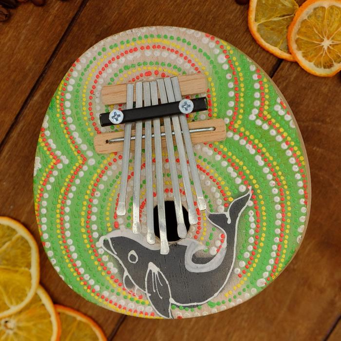 Сувенирный музыкальный инструмент "Калимба круглая" 15х14,5х8 см