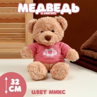 Мягкая игрушка &laquo;Медведь&raquo;, в свитере, 32 см, цвет МИКС