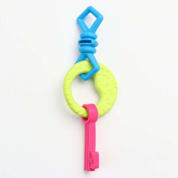 Игрушка жевательная Игрушка жевательная "Всегда вместе!", TPR, 18,5 см, конфета/круг/ключ