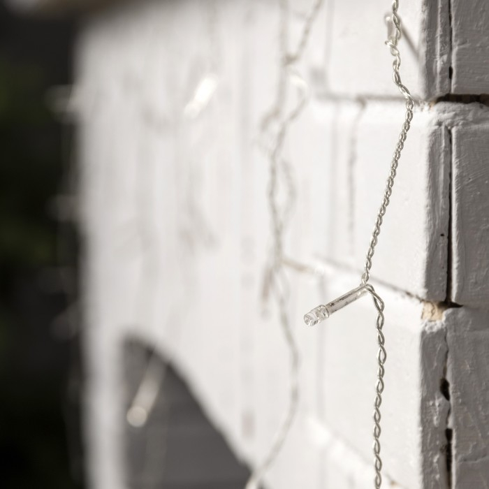 Гирлянда &laquo;Бахрома&raquo; 3 &times; 0.5 м, IP20, прозрачная нить, 80 LED, свечение белое, 8 режимов, 220 В