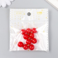 Декор для творчества пластик "Красный шарик с петелькой" набор 10 шт 1,2х1,2х1,4 см