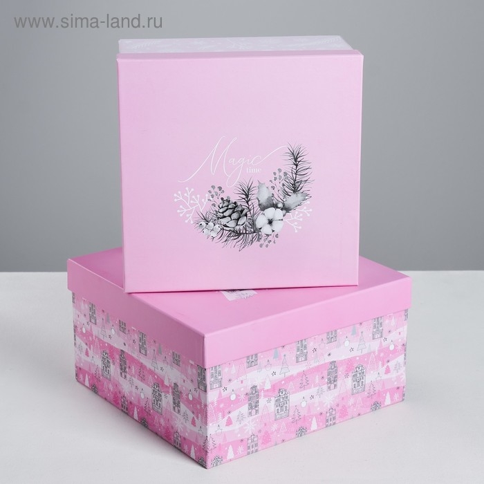 Набор подарочных коробок 3 в 1 &laquo;Тренд&raquo;, 18 х 18 х 10‒22 х 22 х 12 см, Новый год
