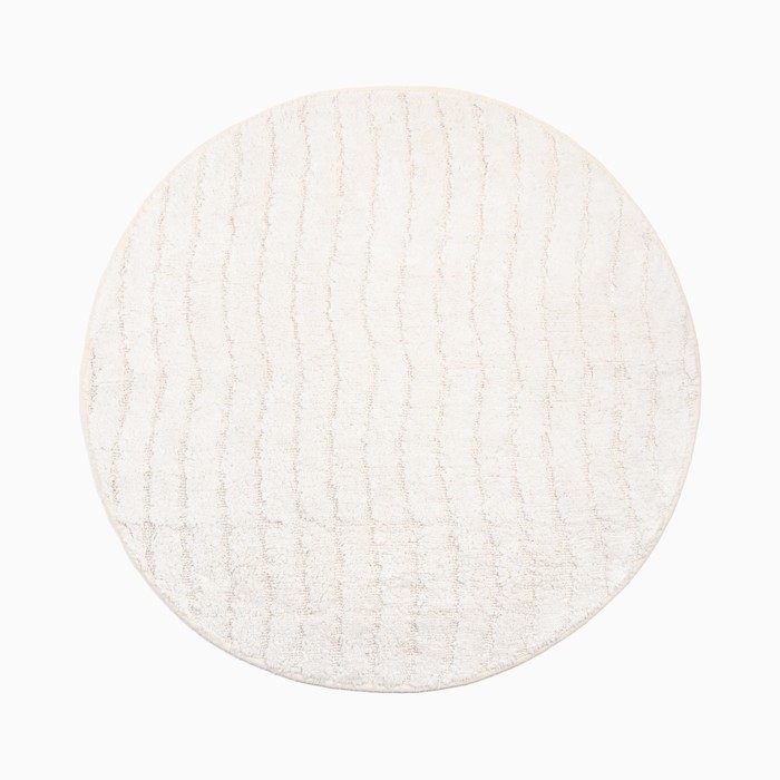 Ковер Этель "Waves" &Oslash; 100 см, молочный,  70% хлопок, 30% п/э, 1500 г/м2
