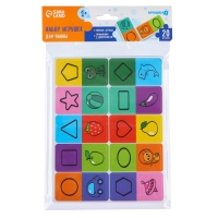 Домино EVA для игры в ванне &laquo;Учим цвета и формы&raquo;, 20 деталей