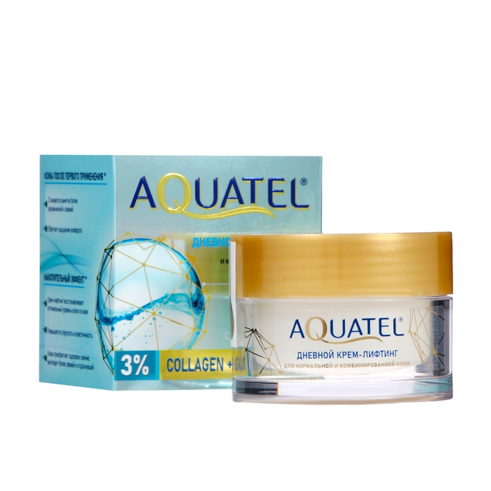 Дневной крем-лифтинг для лица &laquo;AQUATEL&raquo; для нормальной и комбинированной кожи, 50 мл