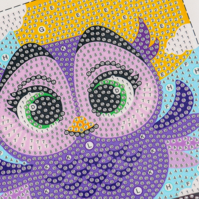 Алмазная мозаика для детей на раме с полным заполнением разнымии стразами &laquo;Совушка&raquo;, 15 х 15 см