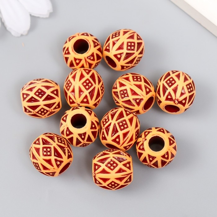 Бусины для творчества пластик "Этно. Узоры" набор 20 гр 1,4х1,4х1,4 см